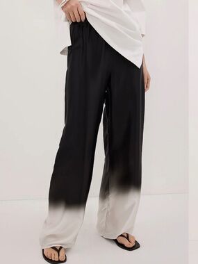 DISSH Black Satin Drawstring Waist Pants